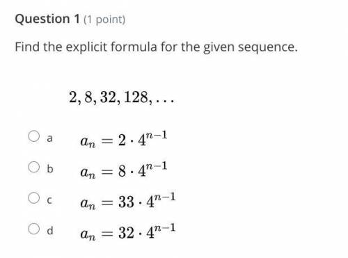 Find the explicit formula for the given sequence.