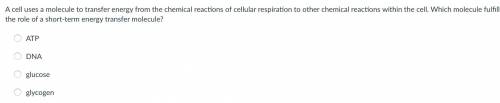 A cell uses a molecule to transfer energy from the chemical reactions of cellular respiration to ot
