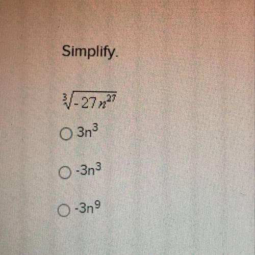 Simplify
^3
V-27n^27