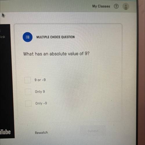 What has an absolute value of 9?