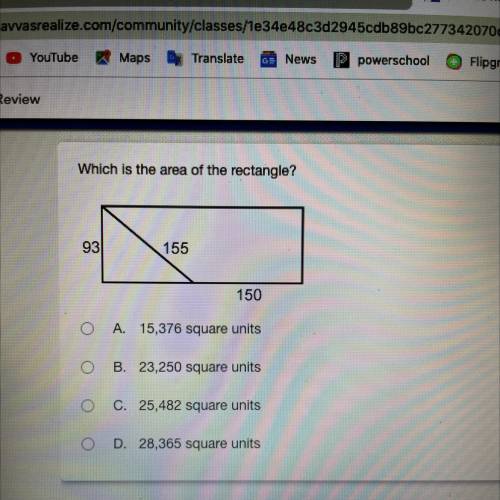Which is the area of the rectangle?