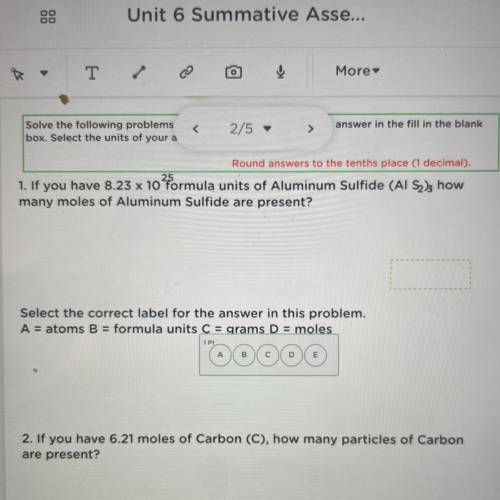 <

Solve the following problems
box. Select the units of your a
2/5
Round answers to the tenths