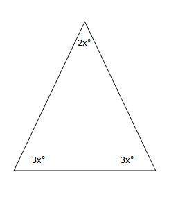 Use what you know about the angle sum theorem for triangles and your algebra skills to solve for x