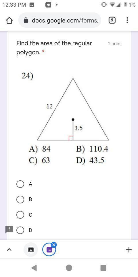 Find the area of. Regular polygon. Please help!!