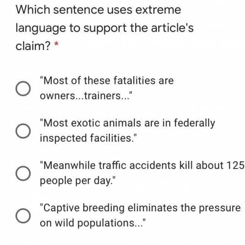 Which sentence uses extreme language to support the article's claim?