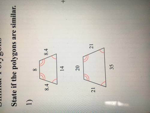 State if the polygons are similar.
Help please
