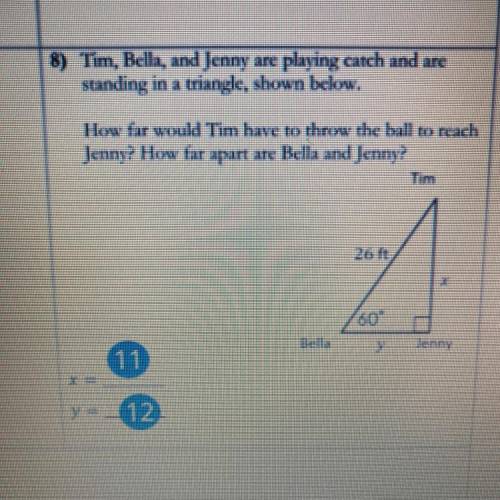 Geometry- I need an answer for x and y.