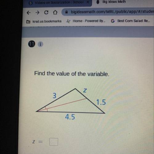 Find the value of the variable￼