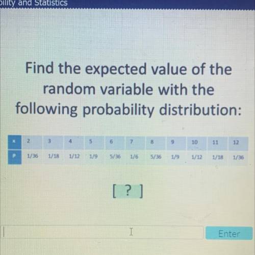 Find the expected value of a random variable with the following probability distribution :

2
3
4