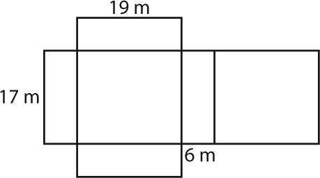 Find the total surface area of the net:
A. 539 m3
B. 850m3
C. 1078m3
D. 1250m3