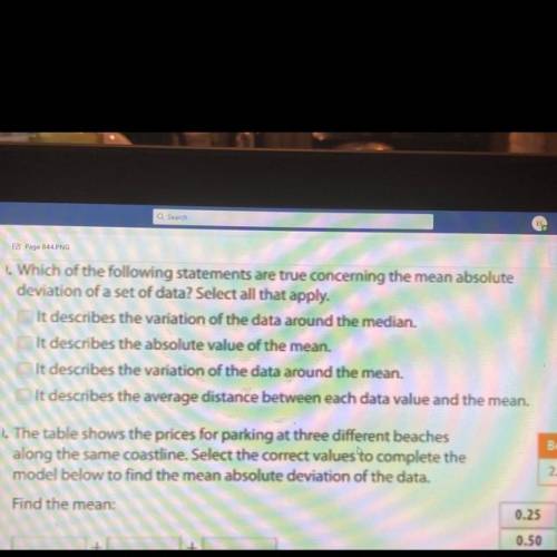 Which of the following statements are true concerning the mean absolute deviation of a set of data?