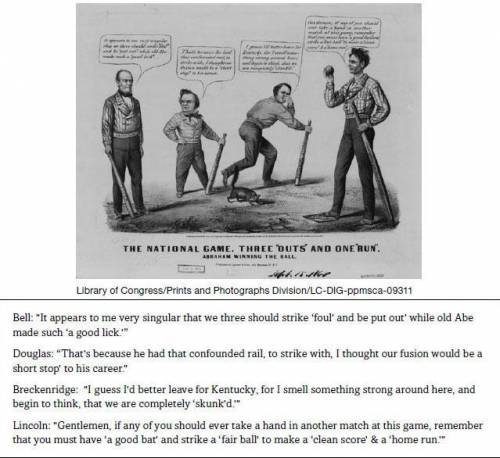 What does the cartoon compare the 1860 election to?