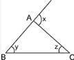 PLEASE HELP ASAP!!

Which relationship is always correct for the angles x, y, and z of triangle AB