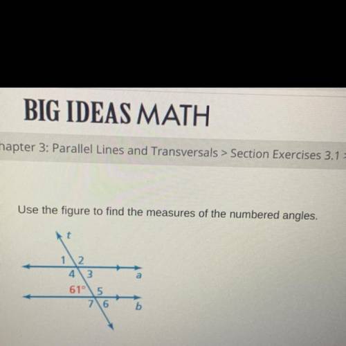 Help!
use the figure to find the measures of the numbered angles