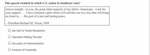 This speech resulted in which US action in the Southeast Asia