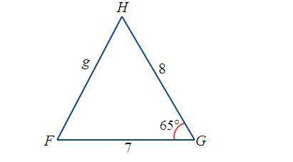 Consider the figure shown below, find the value of 
g
​