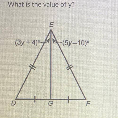 What is the value of y?
E
(3y + 4) (5y-10)
A.)7
B.)5.5
C.)1.75
D.)6