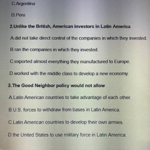 PLEASE HELP IM ON A TEST I NEED THIS FAST (history) these are multiple choice please help