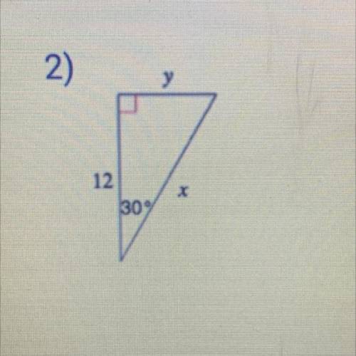 Find the missing side i the problem using special right triangle. Can you help me
