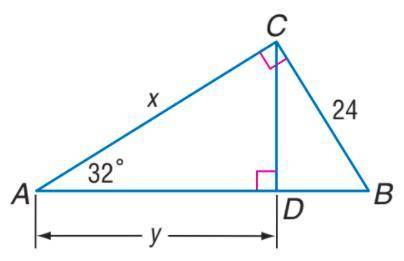 In the figure below, solve for the value of y. Y = _____ (round your answer to the nearest tenth)