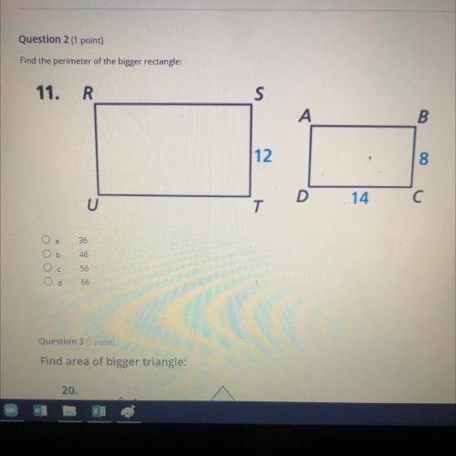 Find the perimeter of the bigger rectangle