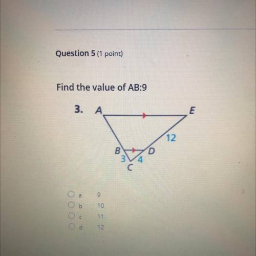 Find the value of AB:9