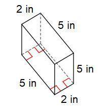 Find the surface area of the figure. 2 in 2 in 5 in 5 in 5 in

surface area =______in2