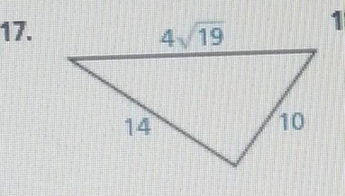 Tell whether the triangle is a right triangle.​