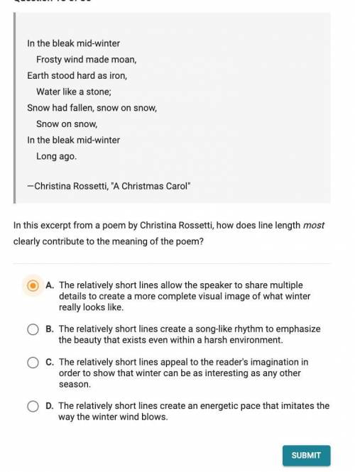 In this excerpt from a poem written by Christina Rossetti, A Christmas Carol, contribute to the mea
