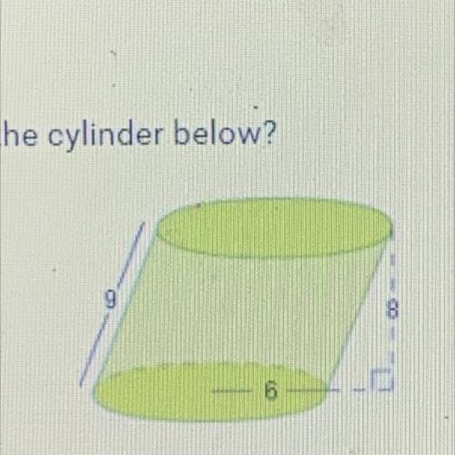 PLEASE HELP FAST !!

What is the volume of the cylinder below?
A. 288 units
B. 324 units
C. 216 un