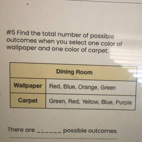 Find the total number of possible outcomes when you select one color of the wallpaper in one color
