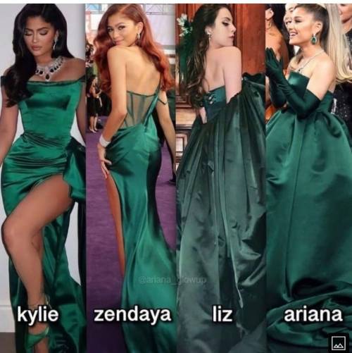 Who is looking hottest in green ?

choose any 2 from these 4 hottest womens - kylie , Zendaya , Li