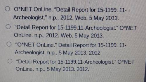 Jeff wants to be an archaeologist. he found the information below and wants to properly cite it for