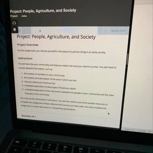 Project: People, Agriculture, and Society

Project Overview:
For this assignment, you will put you