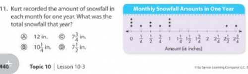 Kurt recorded the amount of snowfall in each month for one year what was the total snowfall that ye