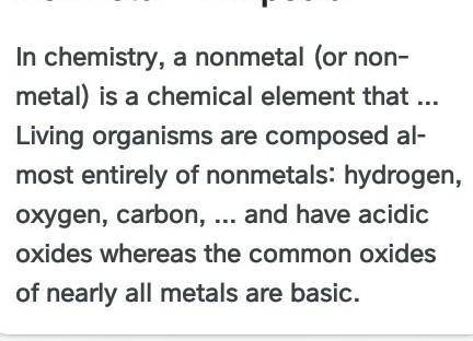 What is common about all nonmetals EXCEPT for hydrogen?