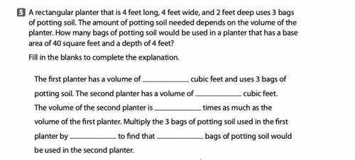 A rectangular planter that is 4 feet long, 4 feet wide, and 2 feet deep uses 3 bags of potting soil