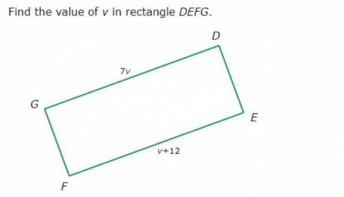 Find the value of v in rectangle