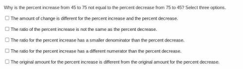 Please help!!

Why is the percent increase from 45 to 75 not equal to the percent decrease from 75
