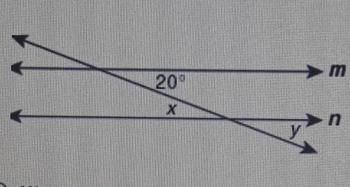 Plz hurry!!!Line m is parallel to line n. What is the sum of x + y in degrees? ​