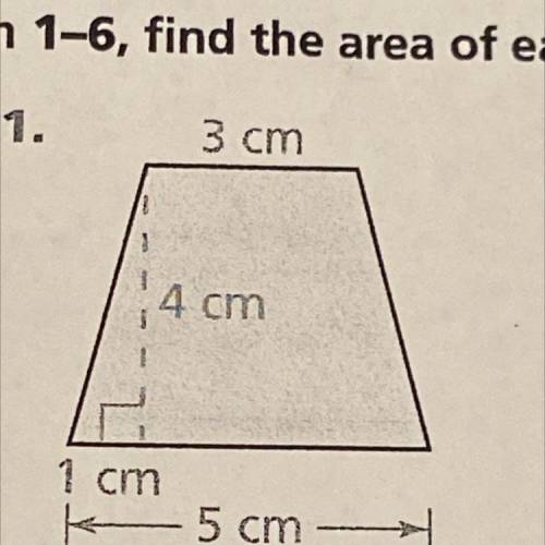 I have to find the area of this trapezoid