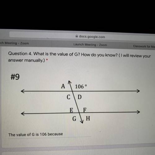 Question 4. What is the value of G? How do you know?