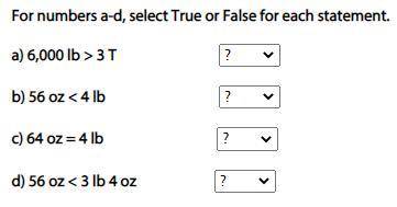 Select True Or False For Each Statement. Reward: Brainliest