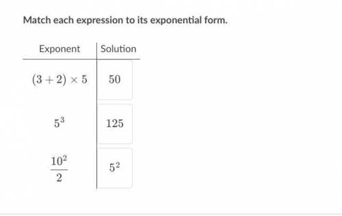 Match each expression to its exponential form.