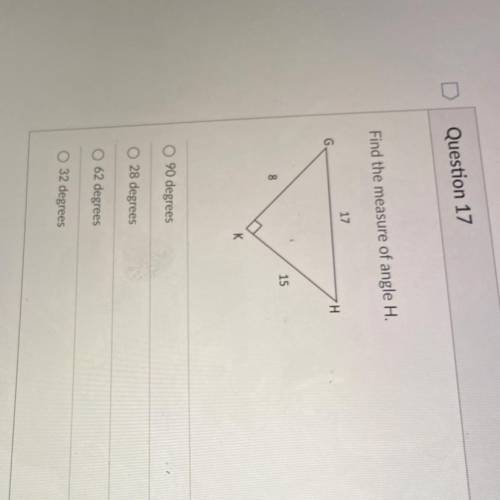 Find the measure of angle h