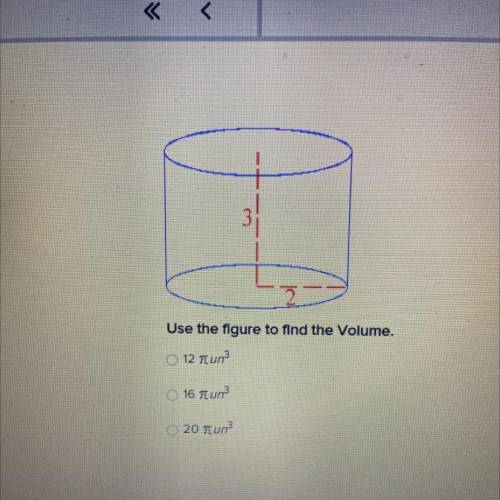 Use the figure to find the Volume.
