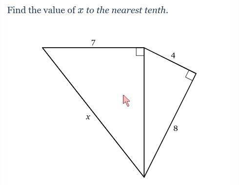 Find the value of x to the nearest tenth! HELP ME (PICTURE IS BELOW)