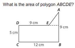What is the area of polygon ABCDE?

Need answers ASAP! 
Will give brainliest if possible!!