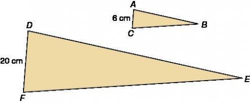 ABC ~ DEF The Area of ABC is 72 square centimeters. Find the area of DEF