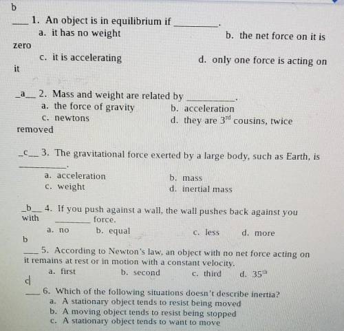 I just need my answers checked please be quick ​